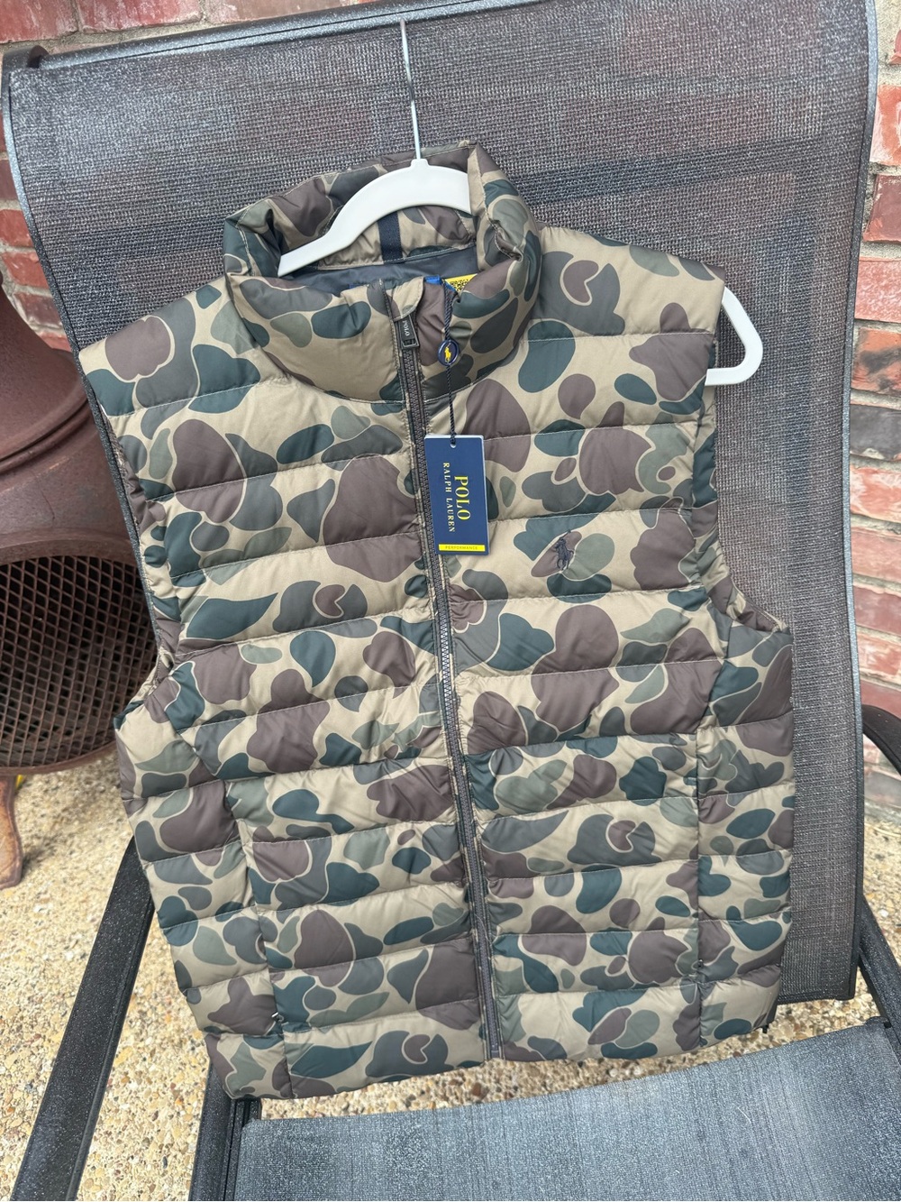 Polo by Ralph Lauren Men's Camo Puffer Vest in Green and Brown